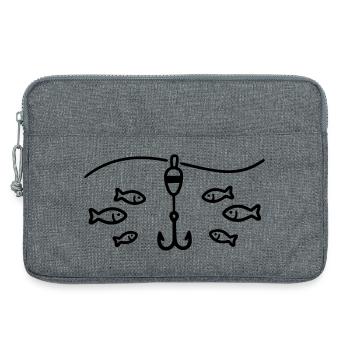 Pêche Pêcheur Pêcheur - Sacoche pour ordinateur portable 13 pouces - gris chiné - Devant