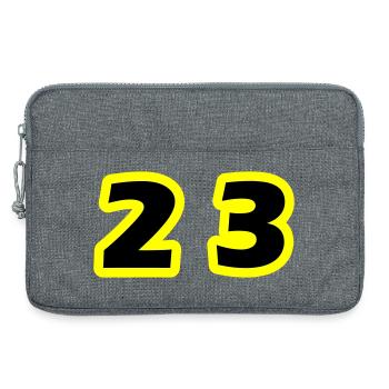 Symbole du chiffre 23 - Sacoche pour ordinateur portable 13 pouces - gris chiné - Devant