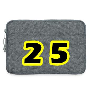 25 Symbole numérique - Sacoche pour ordinateur portable 13 pouces - gris chiné - Devant