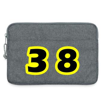 Symbole du chiffre 38 - Sacoche pour ordinateur portable 13 pouces - gris chiné - Devant