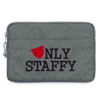 Nur Staffy mit Staffie-Herzkopf - 027 - Laptoptasche 13" - Grau meliert - Vorne