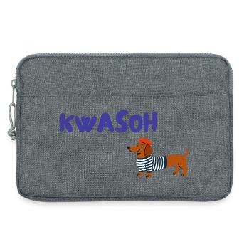 Croissant Pardoie: Dachshund French - Laptop bag 13" - heather grey - Front