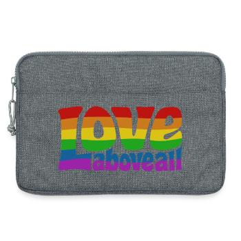 Love Above All | Regenbogen Pride Design - Laptoptasche 13" - Grau meliert - Vorne