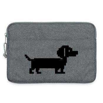 Teckel Teckel Pixel Art rétro - Sacoche pour ordinateur portable 13 pouces - gris chiné - Devant