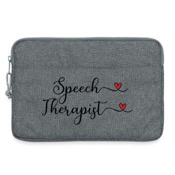 Orthophoniste avec un cœur - Sacoche pour ordinateur portable 13 pouces - gris chiné - Devant