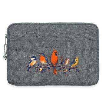 Birds on a branch – a colorful nature motif - Laptop bag 13" - heather grey - Front