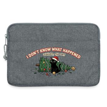 Weihnachtskatze Baum umgeworfen Lustiger Spruch - Laptoptasche 13" - Grau meliert - Vorne
