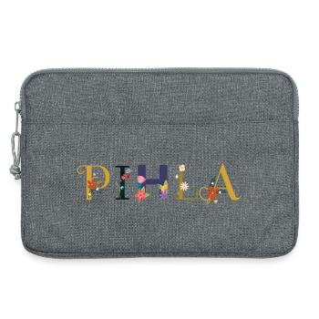 PIHLA name decorated with flowers - Laptop bag 13" - heather grey - Front