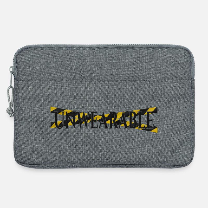 Untragbar – Statement-Design mit Warnband - Laptoptasche 13" - Grau meliert