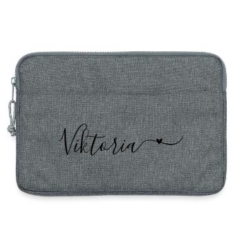 Viktoria Surname First Name Decorative - Laptop bag 13" - heather grey - Front
