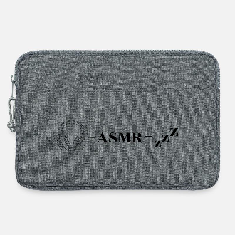 ASMR Sleep Math : 🎧 + ASMR = Zzz - Sacoche pour ordinateur portable 13 pouces - gris chiné