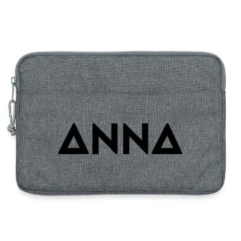 Prénom Anna - Sacoche pour ordinateur portable 13 pouces - gris chiné - Devant