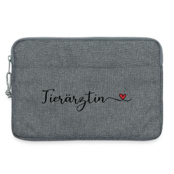 Tierärztin Design mit Herz - Laptoptasche 13" - Grau meliert - Vorne