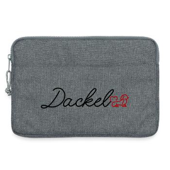 Herz Hund Linienkunst - Laptoptasche 13" - Grau meliert - Vorne