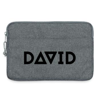 First name David - Laptop bag 13" - heather grey - Front