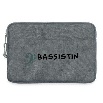Je joue de la basse - Je suis bassiste - Sacoche pour ordinateur portable 13 pouces - gris chiné - Devant