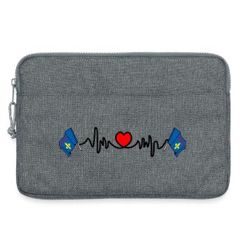 Design – Provence Flag with Heartbeat - Laptop bag 13" - heather grey - Front