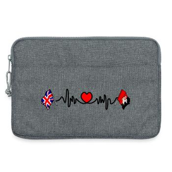 Buckinghamshire & Great Britain Heartbeat - Laptop bag 13" - heather grey - Front