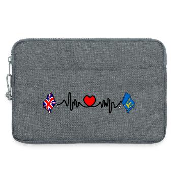 Suffolk & Great Britain Heartbeat - Laptop bag 13" - heather grey - Front