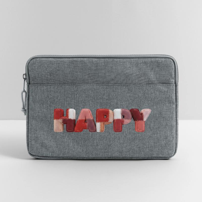 Happy Patchwork Design Fabric Patchwork Look Laptop bag 13"