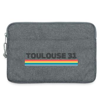 Toulouse 31 T-Shirt Cadeau Humour - Sacoche pour ordinateur portable 13 pouces - gris chiné - Devant