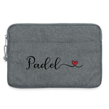 Padel Heart Design - Laptop bag 13" - heather grey - Front
