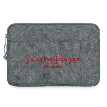 j'ai de trop jolis yeux pour travailler - Sacoche pour ordinateur portable 13 pouces - gris chiné - Devant