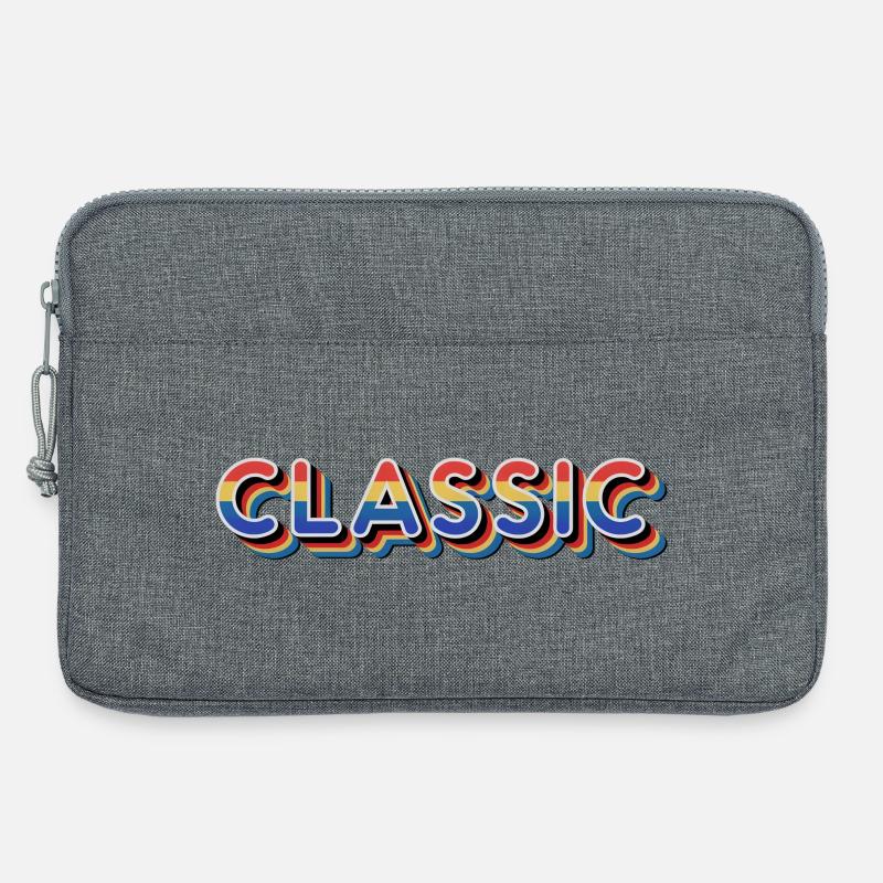 Classic Rainbow Retro Text - Laptop bag 13" - heather grey
