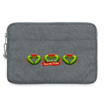 Tu es mon cœur de concombre préféré - Sacoche pour ordinateur portable 13 pouces - gris chiné - Devant