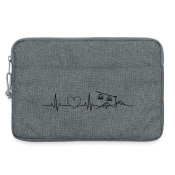 Ski lift Slope Ski Herz Puls - Laptop bag 13" - heather grey - Front
