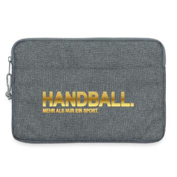 Handball. Mehr als nur ein Sport. (Gold) - Laptoptasche 13" - Grau meliert - Vorne