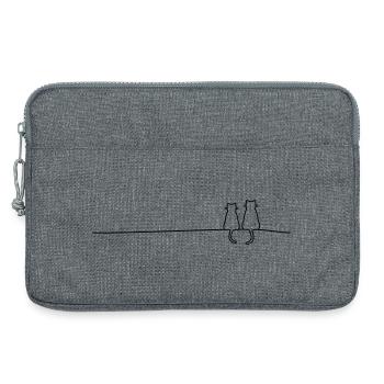Cat Cats Cats Couple Couple Gift Idea - Laptop bag 13" - heather grey - Front