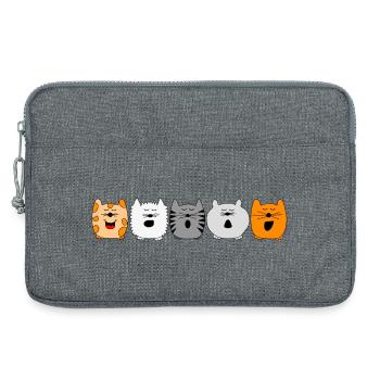 chats chantant - Sacoche pour ordinateur portable 13 pouces - gris chiné - Devant