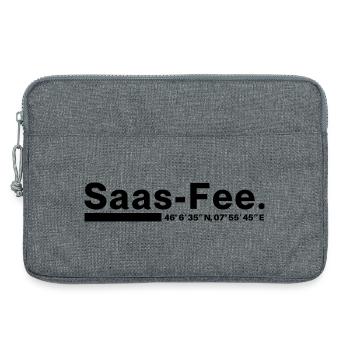 Coordonnées Saas-Fee Valais, Suisse - Sacoche pour ordinateur portable 13 pouces - gris chiné - Devant