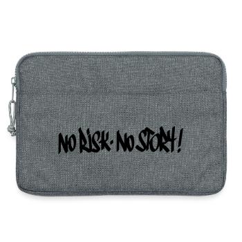 No Risk No Story Motto - Laptop bag 13" - heather grey - Front