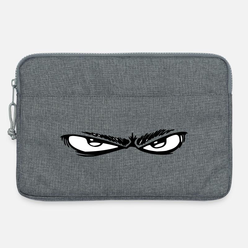 Nachtaugen Schwarzweiß - Laptoptasche 13" - Grau meliert