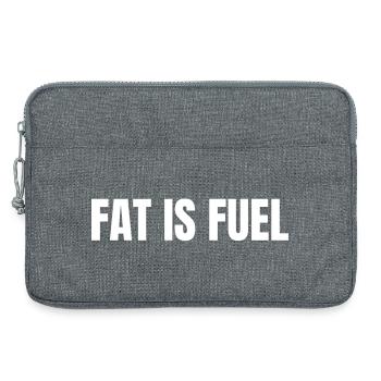 LA GRAISSE, C’EST DU CARBURANT | Mode de vie carnivore avec T-shirt riche en graisses - Sacoche pour ordinateur portable 13 pouces - gris chiné - Devant