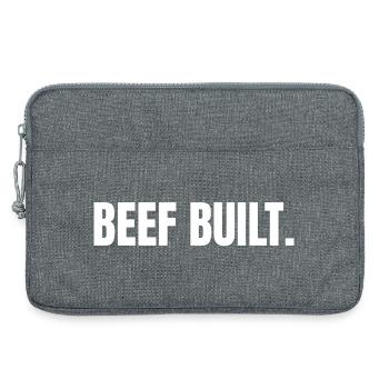 BŒUF CONSTRUIT | T-shirt Carnivore | Steak & Strength - Sacoche pour ordinateur portable 13 pouces - gris chiné - Devant