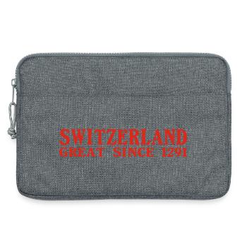 Suisse - Grande depuis 1291 - Schweiz - Schwiiz - Sacoche pour ordinateur portable 13 pouces - gris chiné - Devant