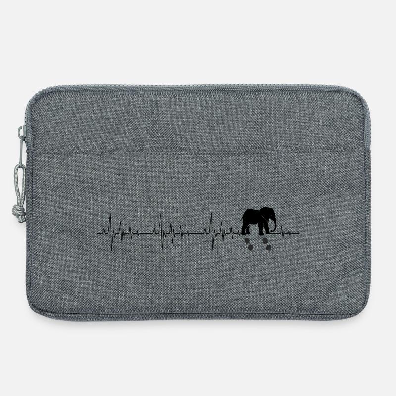 Herzschlag Elefant - Laptoptasche 13" - Grau meliert