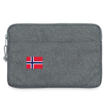 Drapeau de la Norvège - Larvik - Norge - Norwegen - Sacoche pour ordinateur portable 13 pouces - gris chiné - Devant