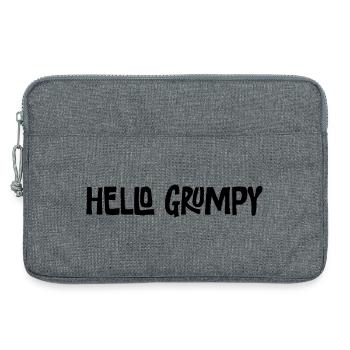 Hello Grumpy Lustiger Minimal Spruch - Laptoptasche 13" - Grau meliert - Vorne