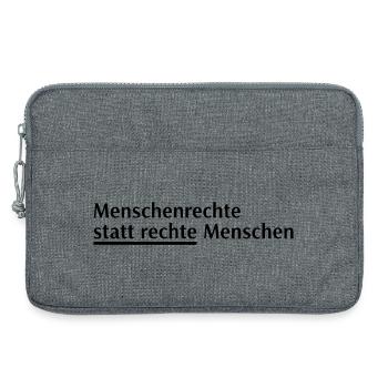 Menschenrechte Spruch Block - Laptoptasche 13" - Grau meliert - Vorne