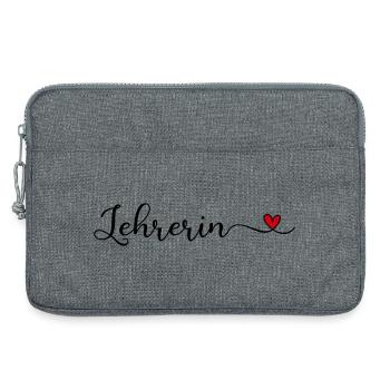 Lehrerin - Laptoptasche 13" - Grau meliert - Vorne