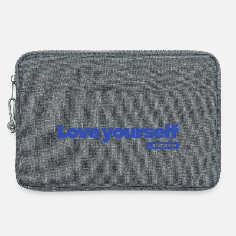 Love yourself - Statement Desing - Laptop bag 13" - heather grey