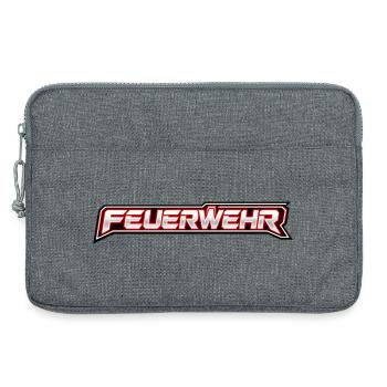 Feuerwehr Neon-Schriftzug - Laptoptasche 13" - Grau meliert - Vorne