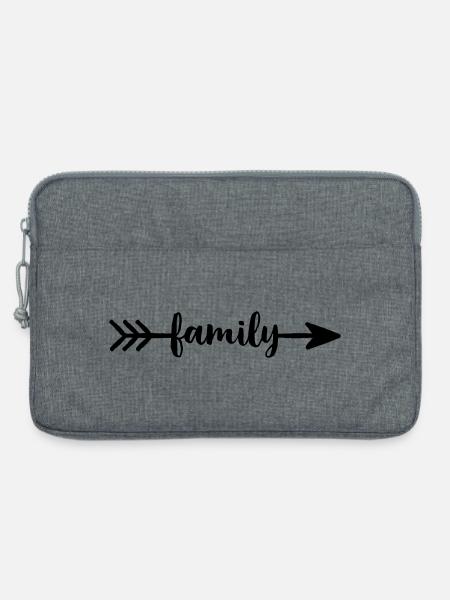 family Pfeil Liebe Gemeinschaft Freundschaft - Laptoptasche 13" - Grau meliert