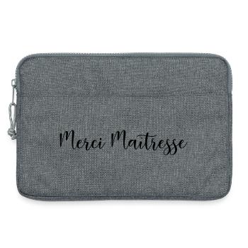 MERCI. MAÎTRESSE. MAÎTRE. MERCI MAÎTRESSE - Sacoche pour ordinateur portable 13 pouces - gris chiné - Devant