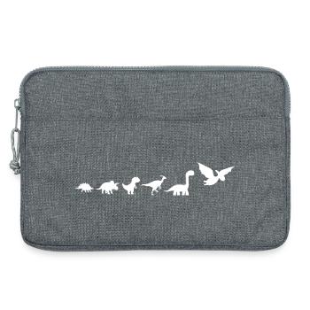 Évolution dinosaures - Sacoche pour ordinateur portable 13 pouces - gris chiné - Devant