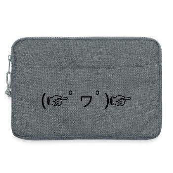 Finger Guns (゚ ☞ヮ゚) ☞ Good Mood Emoticon - Laptop bag 13" - heather grey - Front